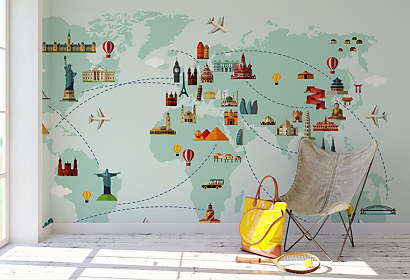 Fototapeta Mapa sveta architektúra